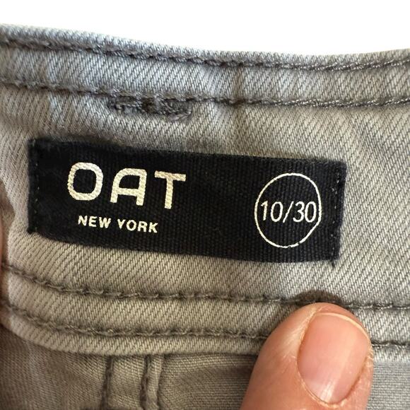 Oat New York Jeans Women's 10/30 Light Wash Blue/Gray High Rise Wide Leg Raw Hem - Picture 3 of 10